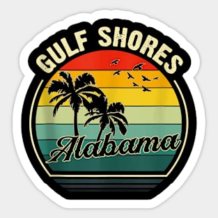 Vintage Gulf Shores Beach Alabama Summer Sunset Palm Tank Top Sticker